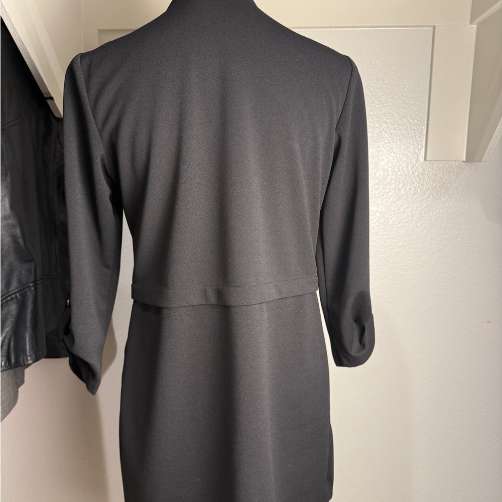 Source Unknown Black Long Women's Blazer with Zippered Pockets - Picture 2 of 3